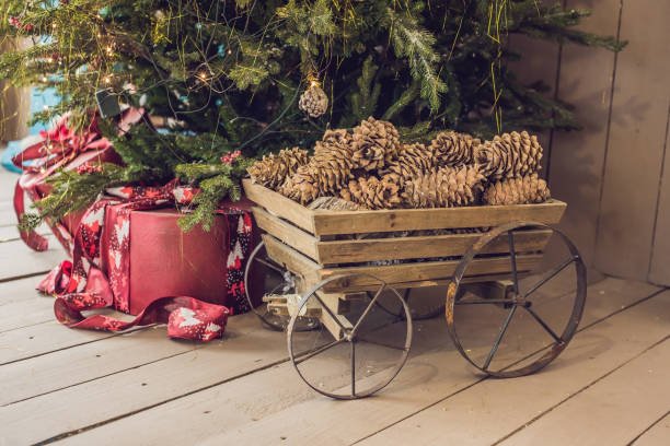 istock Various Christmas presents under the illuminated Christmas tree 1219493981