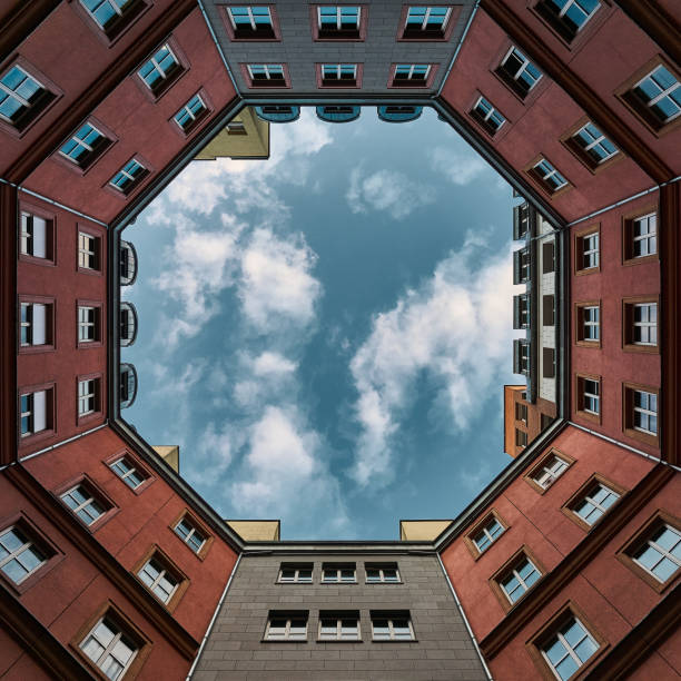 istock The view of the sky from a courtyard 1219498627