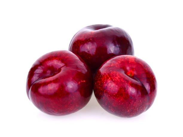 istock red cherry plum isolated on white background 1219500209