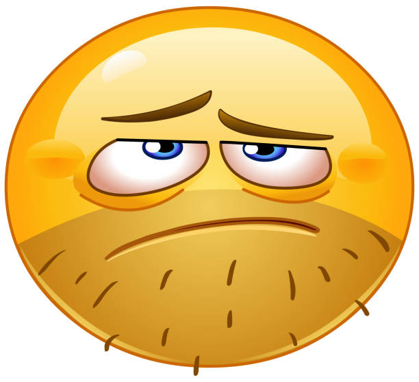 Despair emoticon Depressed, hangover or tired emoji emoticon ugly people crying stock illustrations