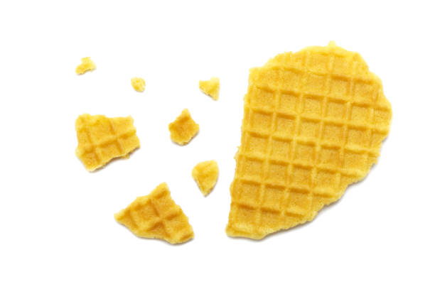 istock Waffle crisp butter flavor biscuits isolated on white background. Heart concept. 1219501543