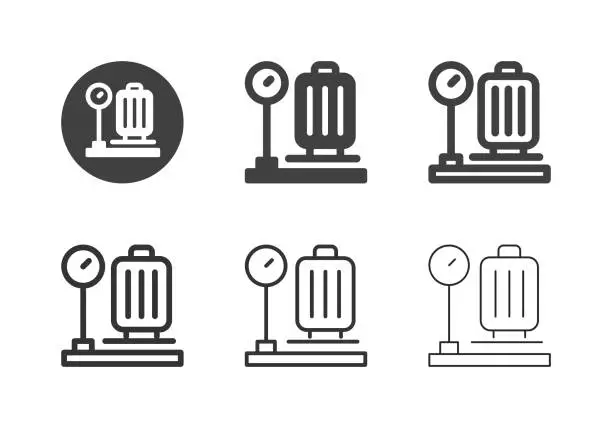 Vector illustration of Luggage Weight Icons - Multi Series