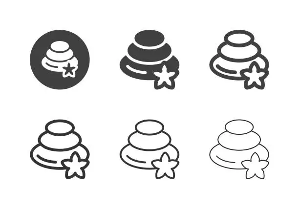 Vector illustration of Spa Stone Icons - Multi Series