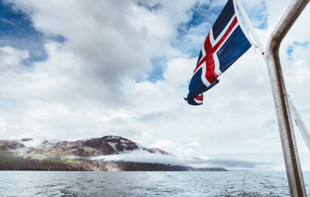 icelandic flag waving