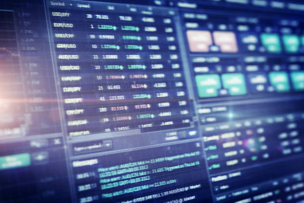 istock Charts and Statistics close-up on digital display 1219514822