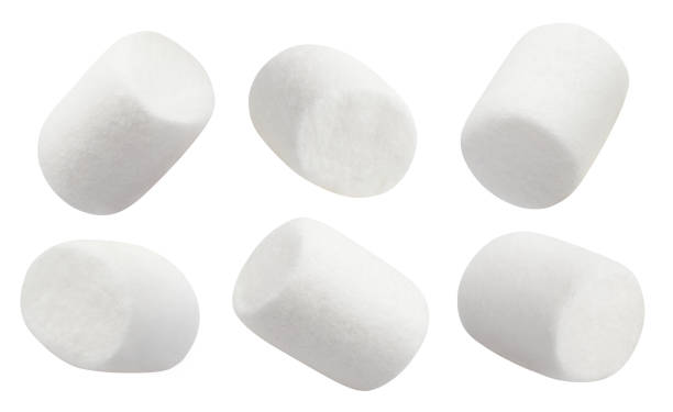 istock Set of delicious marshmallows on white 1219515435