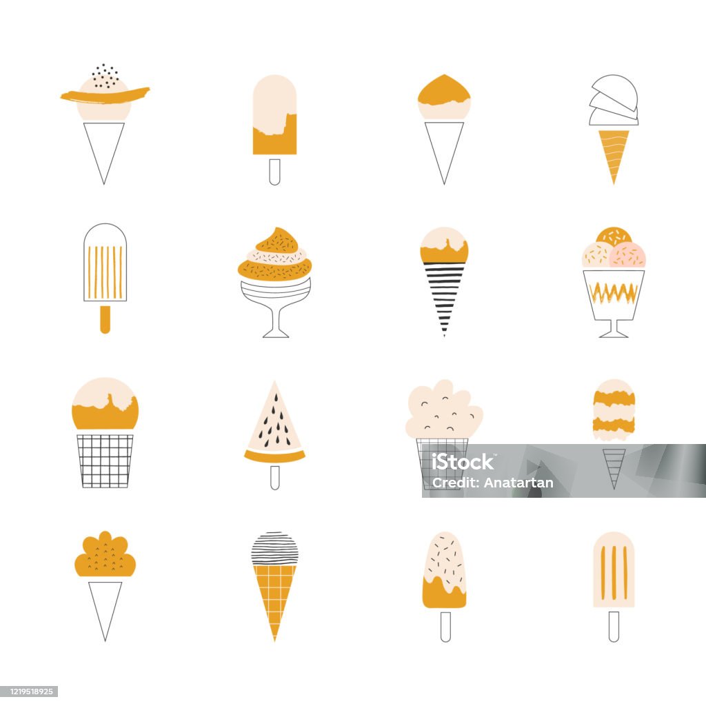 Set Kem Dễ Thương Phong Cách Menu Vintage Hình Dạng Hình Học Trừu ...