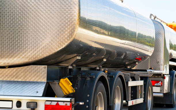 istock Tanker storage vessel on road in Switzerland 1219521648