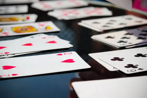 A photograph of a set of game playing cards.