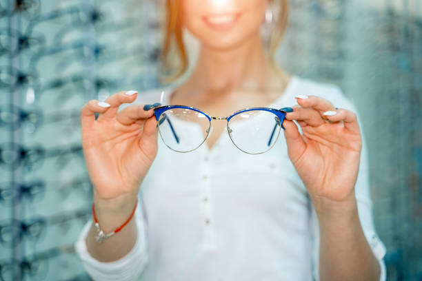 istock Row of glasses at an opticians. 1219524899