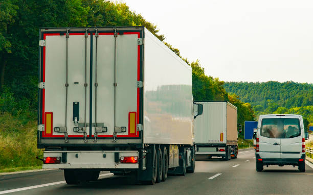 istock Trucks on road in Germany 1219525943
