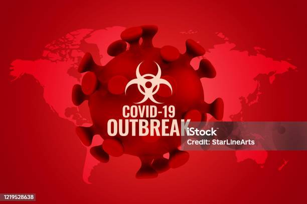 Outbreak Response Background Covid19 Outbreak Background In Red Color Scheme Stock Illustration ...
