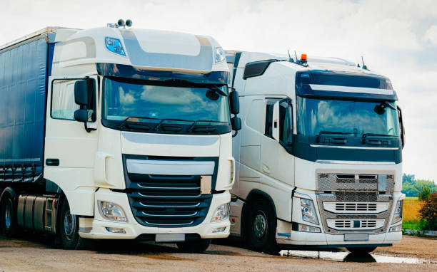istock Trucks on road in Poland 1219528749