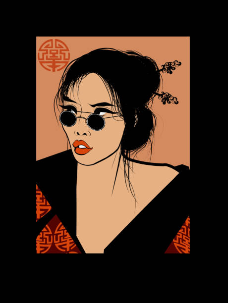 istock Young pretty asian woman with sunglasses 1219531408