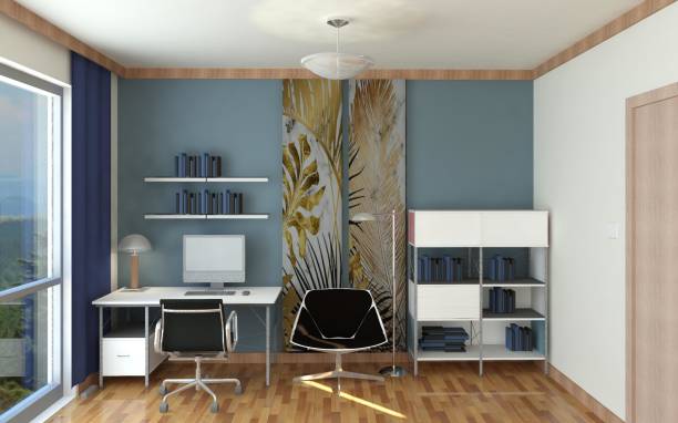 istock 3d illustration of a home-office work area. 1219535064