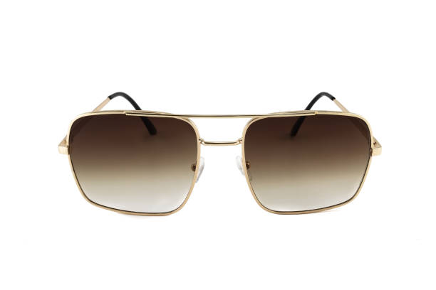 istock Brown aviator sunglasses isolated on white 1219537690