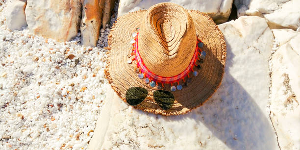 istock Beauty beach with summer accessories 1219543737