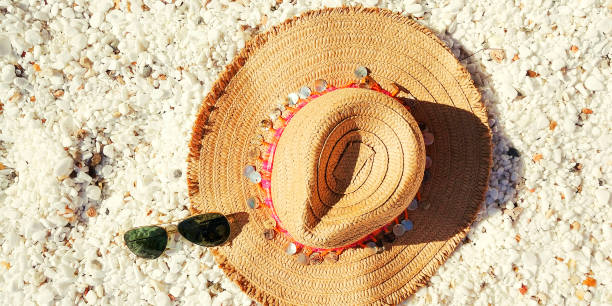 istock Beauty beach with summer accessories 1219544570