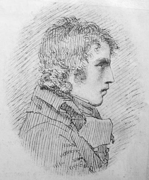 The Pierre-Paul Prud'hon's portrait, a French Romantic painter and draughtsman in the old book the History of Painting, by R. Muter, 1887, St. Petersburg