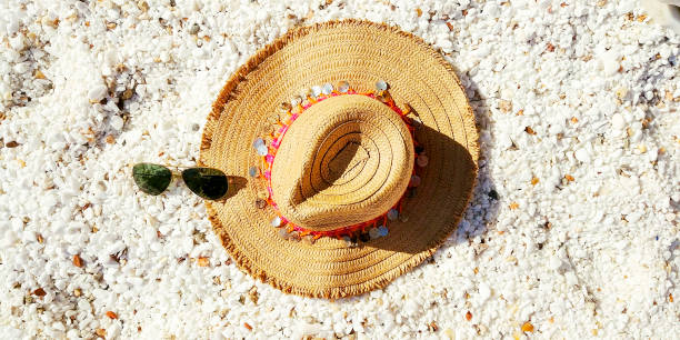 istock Beauty beach with summer accessories 1219544824
