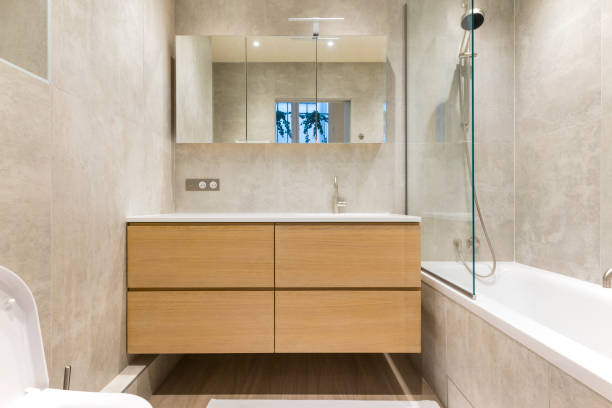 istock Bathroom in a modern luxury apartment 1219547513