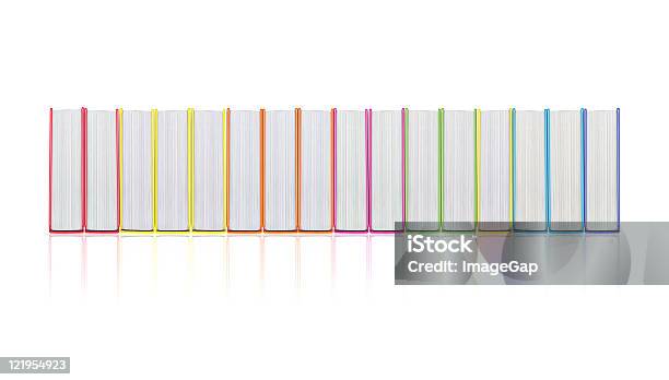 Row Of Colored Books Stock Photo - Download Image Now - Blue, Book, Book Cover