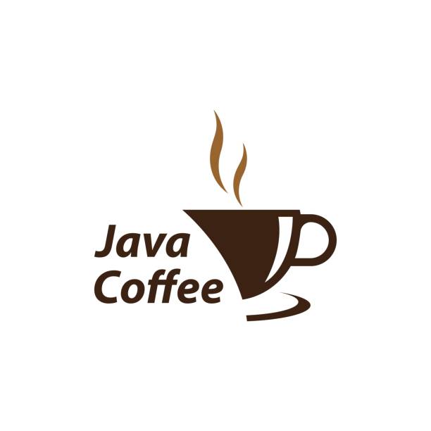 значок вектора логотипа java кофе - latté cafe cappuccino java stock illustrations