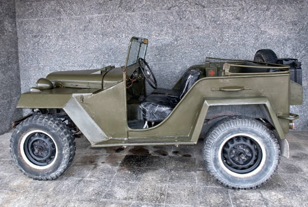istock Vintage Army Jeeps. World War II era open top car. 1219556970
