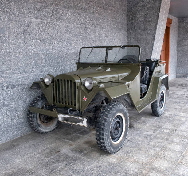 istock Vintage Army Jeeps. World War II era open top car. 1219556974