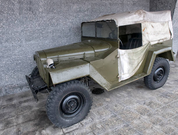 istock Vintage Army Jeeps. World War II era open top car. 1219556987