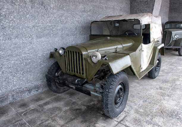 istock Vintage Army Jeeps. World War II era open top car. 1219557032