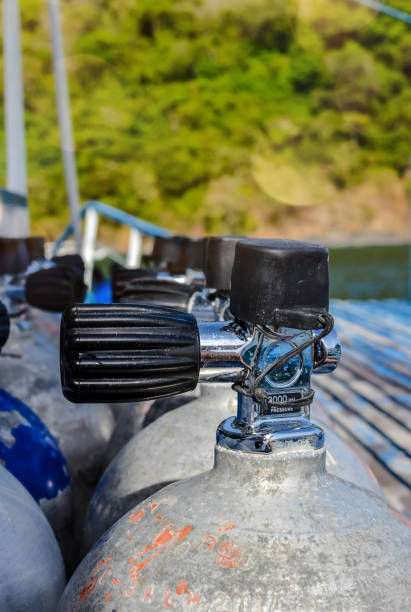 istock diving tanks placed on a boat 1219559870