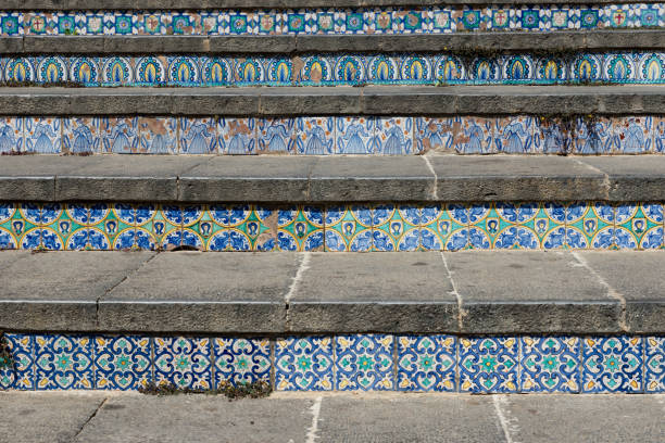 istock Stairway with polychrome ceramic tiles from Caltagirone Sicilia 1219564085