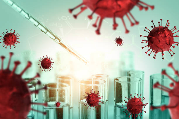 Coronavirus COVID-19 medical test vaccine research and development concept. Coronavirus COVID-19 medical test vaccine research and development concept. Scientist in laboratory study and analyze scientific sample of Coronavirus antibody to produce drug treatment for COVID-19. antiviral drug stock pictures, royalty-free photos & images