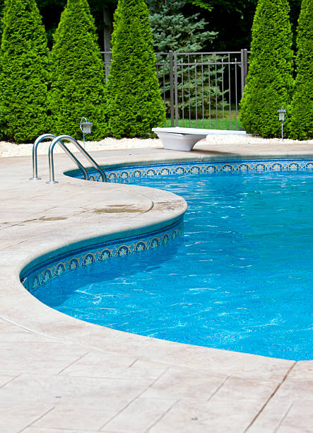 istock A sideview of a pool in a backyard 121956779
