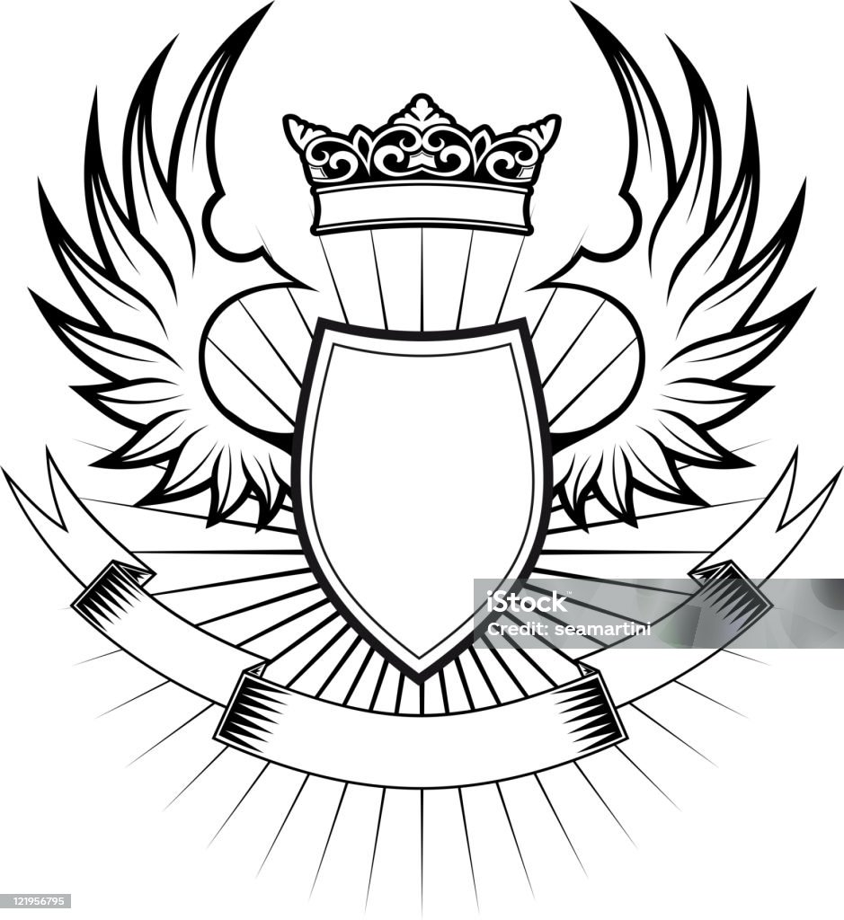 Heraldic shield - arte vectorial de Anticuado libre de derechos