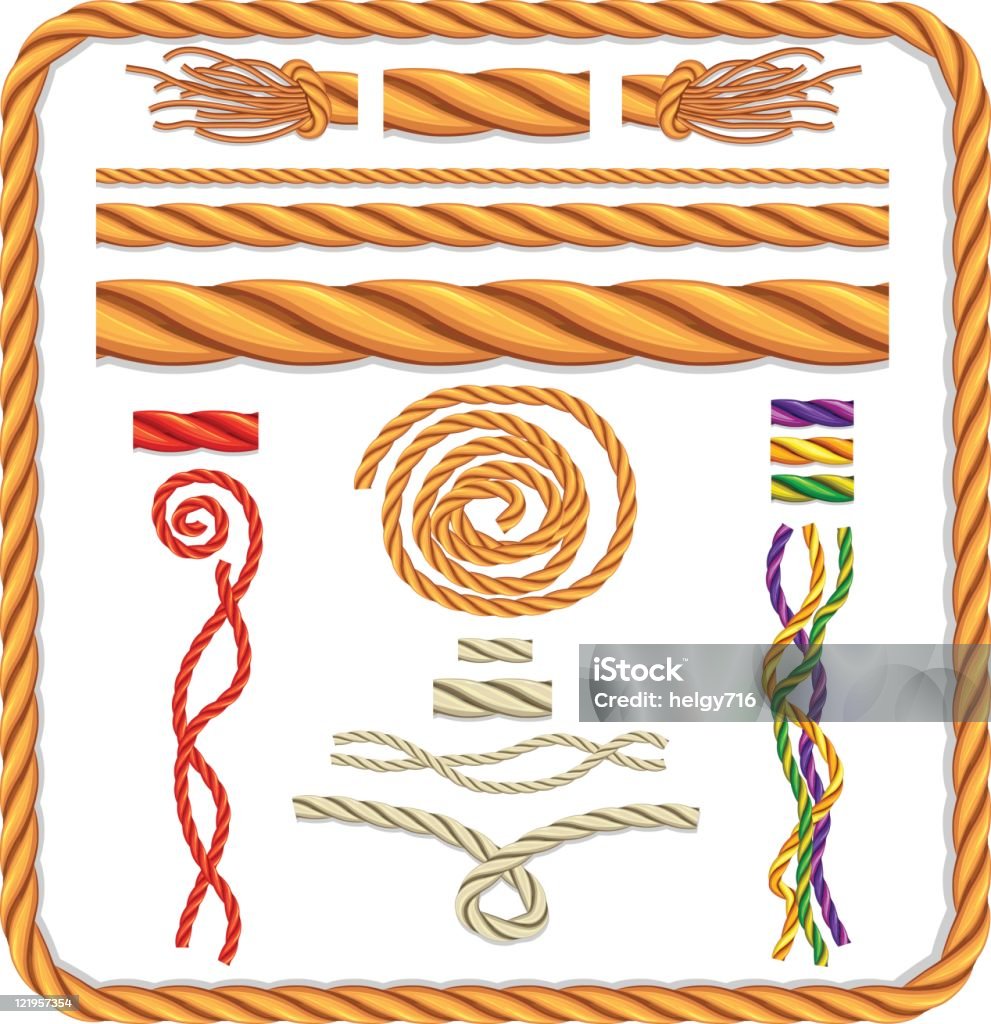 Twisted Objects Ropes Twisted Rope Stock Illustration - Download Image Now - Rope, Border ...