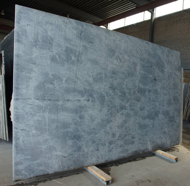 istock Large slab Italian marble Bardiglio gray-blue color with a delicate pattern 1219573683