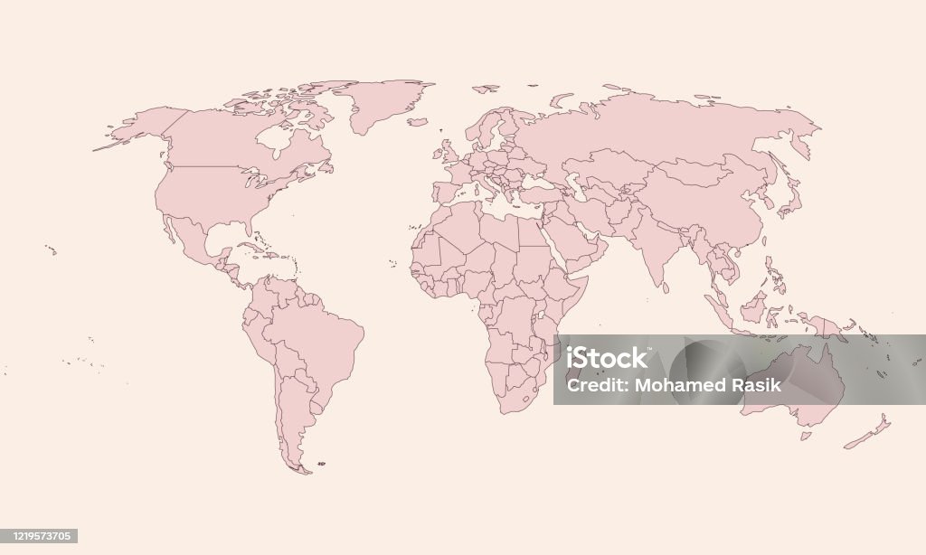 Vecteur de fond rose de carte de monde de cru - clipart vectoriel de Planisphère libre de droits