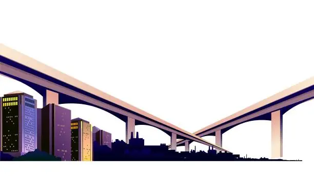 Vector illustration of city landscape on a white background