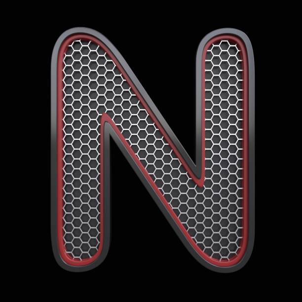 istock Letter N with steel construction 1219578822