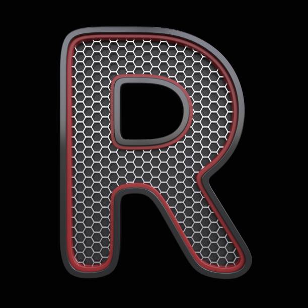 istock Letter R with steel construction 1219578863