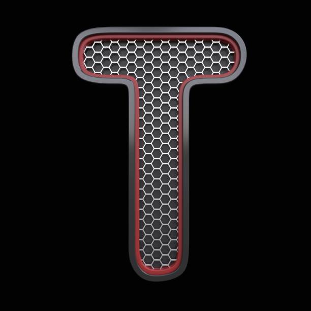 istock Letter T with steel construction 1219578916