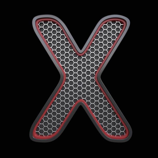 Letter X with steel construction