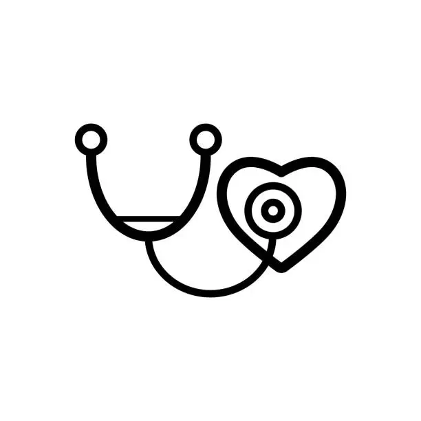 Vector illustration of Stethoscope icon flat vector template design trendy