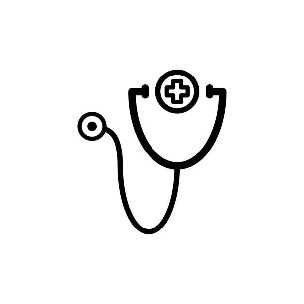 Vector illustration of Stethoscope icon flat vector template design trendy