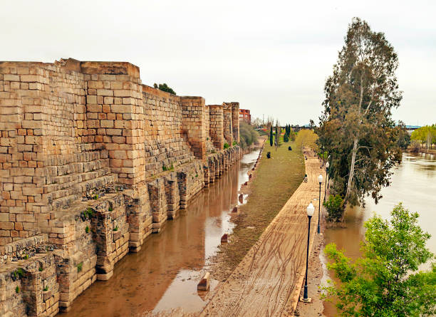 rivière près du pont - pont romain de cordoue photos et images de collection