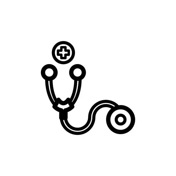 Vector illustration of Stethoscope icon flat vector template design trendy