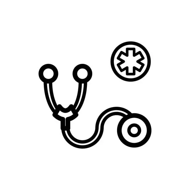 Vector illustration of Stethoscope icon flat vector template design trendy