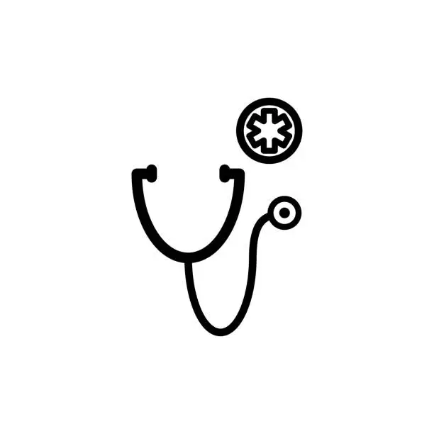 Vector illustration of Stethoscope icon flat vector template design trendy